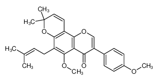 5254-72-8 5-methoxy-3-(4-methoxyphenyl)-8,8-dimethyl-6-(3-methylbut-2-enyl)pyrano[2,3-h]chromen-4-one