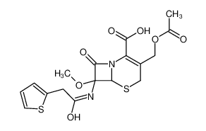 (6R,7R)-3-(acetyloxymethyl)-7-methoxy-8-oxo-7-[(2-thiophen-2-ylacetyl)amino]-5-thia-1-azabicyclo[4.2.0]oct-2-ene-2-carboxylic acid 35565-06-1