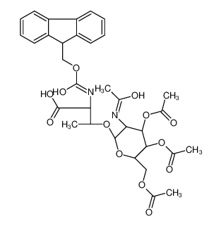 (2S,3R)-3-{[(2R,3R,4R,5S,6R)-3-Acetamido-4,5-diacetoxy-6-(acetoxy methyl)tetrahydro-2H-pyran-2-yl]oxy}-2-{[(9H-fluoren-9-ylmethoxy) carbonyl]amino}butanoic acid (non-preferred name)