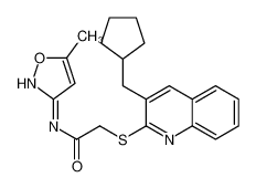 2-[[3-(环戊基甲基)-2-喹啉基]硫代]-N-(5-甲基-3-异恶唑基)-乙酰胺