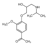 1-[4-[2-hydroxy-3-(propan-2-ylamino)propoxy]-3-methoxyphenyl]ethanone 20041-40-1