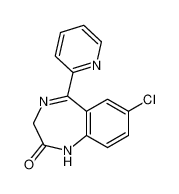 7-chloro-5-pyridin-2-yl-1,3-dihydro-1,4-benzodiazepin-2-one 1812-32-4