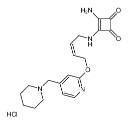 3-amino-4-[[(Z)-4-[4-(piperidin-1-ylmethyl)pyridin-2-yl]oxybut-2-enyl]amino]cyclobut-3-ene-1,2-dione,hydrochloride 126463-66-9