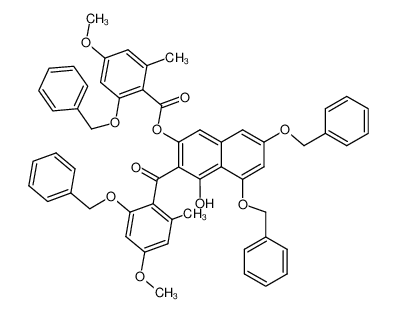 65857-81-0 1,3-bis(benzyloxy)-7-(2-benzyloxy-4-methoxy-6-methylbenzoyl)-6-(2-benzyloxy-4-methoxy-6-methylbenzoyloxy)-8-hydroxynaphthalene