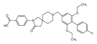 4-{8-[(2,6-diethoxy-4'-fluorobiphenyI-4-yl)methyl]-3-oxo-2,8-diazaspiro[4.5]dec-2-yl}benzoic acid 1254730-81-8