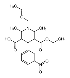 1-ethoxymethyl-2,6-dimethyl-4-(3-nitro-phenyl)-1,4-dihydro-pyridine-3,5-dicarboxylic acid monoethyl ester 119774-46-8