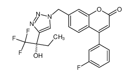 (1S)-1-(1-{[4-(3-fluorophenyl)-2-oxo-2H-chromen-7-yl]-methyl}-1H-1,2,3-triazol-4-yl)-1-(trifluoromethyl)propyl 4-nitrobenzoate 1044277-01-1