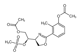 188936-06-3 (2R)-1-acetoxy-2-((4S)-2-(3-acetoxy-2-methylphenyl)-4,5-dihydrooxazol-4-yl)-2-methanesulfonyloxyethane