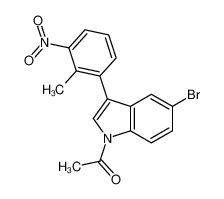 1-[5-bromo-3-(2-methyl-3-nitrophenyl)indol-1-yl]ethanone 89346-34-9