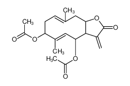 [(5E,9E)-4-acetyloxy-6,10-dimethyl-3-methylidene-2-oxo-3a,4,7,8,11,11a-hexahydrocyclodeca[b]furan-7-yl] acetate 91185-05-6