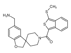 [5-(aminomethyl)spiro[2H-benzofuran-3,4'-piperidine]-1'-yl]-(3-me thylsulfanyl-2-benzothiophen-1-yl)methanone 1028048-68-1