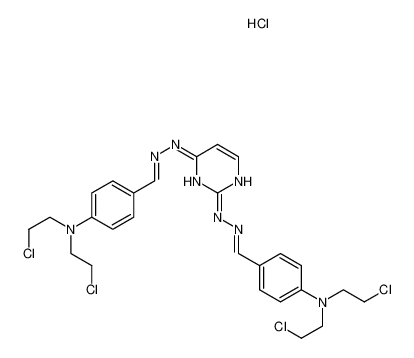 2-N,4-N-bis[(E)-[4-[bis(2-chloroethyl)amino]phenyl]methylideneamino]pyrimidine-2,4-diamine,hydrochloride 991-29-7