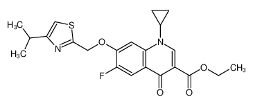 ethyl 1-cyclopropyl-6-fluoro-7-((4-isopropylthiazol-2-yl)methoxy)-4-oxo-1,4-dihydroquinoline-3-carboxylate 422280-23-7