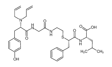 (2S)-2-[[(2S)-2-[2-[[2-[[(2S)-2-[bis(prop-2-enyl)amino]-3-(4-hydroxyphenyl)propanoyl]amino]acetyl]amino]ethylsulfanyl]-3-phenylpropanoyl]amino]-4-methylpentanoic acid 83420-94-4