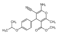 methyl 6-amino-5-cyano-2-methyl-4-(4-propan-2-yloxyphenyl)-4H-pyran-3-carboxylate 6927-20-4