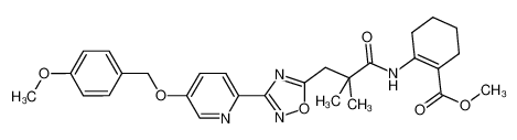 methyl 2-(3-(3-(5-((4-methoxybenzyl)oxy)pyridin-2-yl)-1,2,4-oxadiazol-5-yl)-2,2-dimethylpropanamido)cyclohex-1-ene-1-carboxylate