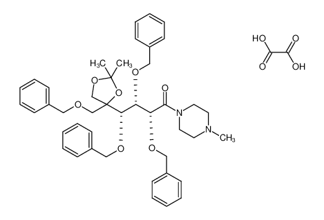 (2R,3S,4S)-2,3,4-tris(benzyloxy)-4-(4-((benzyloxy)methyl)-2,2-dimethyl-1,3-dioxolan-4-yl)-1-(4-methylpiperazin-1-yl)butan-1-one oxalate 1431329-06-4