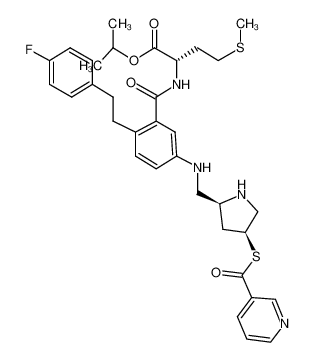 N-[2-[2-(4-氟苯基)乙基]-5-[[[(2S,4S)-4-[(3-吡啶羰基)硫代]-2-吡咯啉]甲基]氨基]苄基]-L-蛋氨酸 1-甲基乙酯