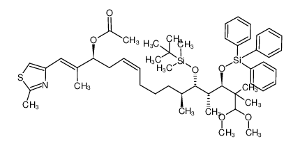 186692-69-3 Acetic acid (Z)-(1S,8S,9S,10R,11R)-9-(tert-butyl-dimethyl-silanyloxy)-13,13-dimethoxy-8,10,12,12-tetramethyl-1-[(E)-1-methyl-2-(2-methyl-thiazol-4-yl)-vinyl]-11-triphenylsilanyloxy-tridec-3-enyl ester