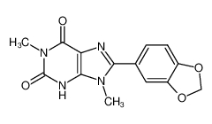 8-(1,3-benzodioxol-5-yl)-1,9-dimethyl-3H-purine-2,6-dione 61080-31-7