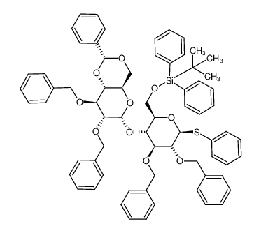 259742-11-5 spectrum, phenyl 2I,3I,2II,3II-tetra-O-benzyl-4II,6II-O-benzylidene-6I-O-tert-butyldiphenylsilyl-1I-thio-β-maltoside