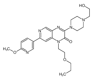 3-[4-(2-Hydroxyethyl)-1-piperazinyl]-7-(6-methoxy-3-pyridinyl)-1- (2-propoxyethyl)pyrido[3,4-b]pyrazin-2(1H)-one