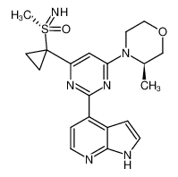 4-{4-[(3R)-3-methylmorpholin-4-yl]-6-[1-((S)-S-methylsulfonimidoyl)cyclopropyl]pyrimidin-2-yl}-1H-pyrrolo[2,3-b]pyridine