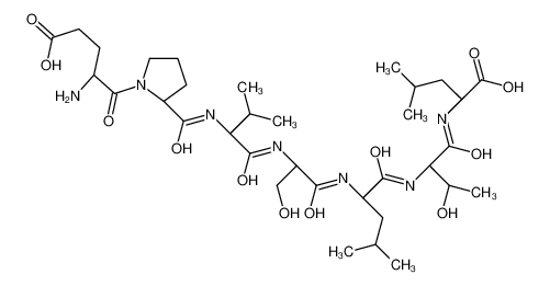 (2S)-2-[[(2S,3R)-2-[[(2S)-2-[[(2S)-2-[[(2S)-2-[[(2S)-1-[(2S)-2-amino-4-carboxybutanoyl]pyrrolidine-2-carbonyl]amino]-3-methylbutanoyl]amino]-3-hydroxypropanoyl]amino]-4-methylpentanoyl]amino]-3-hydroxybutanoyl]amino]-4-methylpentanoic acid 133083-80-4