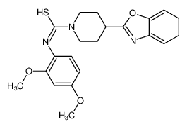 4-(1,3-Benzoxazol-2-yl)-N-(2,4-dimethoxyphenyl)-1-piperidinecarbi midothioic acid 605629-19-4