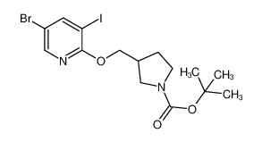 tert-Butyl 3-((5-bromo-3-iodopyridin-2-yloxy)methyl)pyrrolidine-1-carboxylate