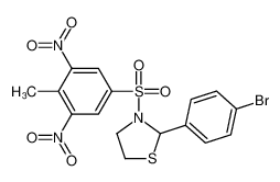 2-(4-Bromophenyl)-3-[(4-methyl-3,5-dinitrophenyl)sulfonyl]-1,3-th iazolidine 477489-71-7