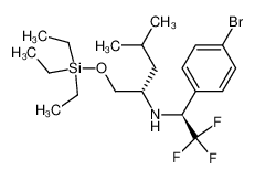 [(1S)-1-(4-bromo-phenyl)-2,2,2-trifluoro-ethyl]-((1S)-3-methyl-1-triethylsilanyloxymethyl-butyl)-amine 896743-08-1