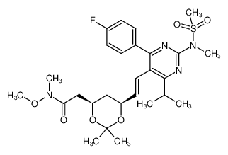 1353637-13-4 spectrum, E-(6-{2-[2-(N-methyl-N-methanesulfonylamino)-4-(4-fluorophenyl)-6-isopropyl-pyrimidin-5-yl]vinyl}-[(4R,6S)-2,2-dimethyl-[1,3]dioxan-4-yl])-N-methoxy-N-methyl-acetamide