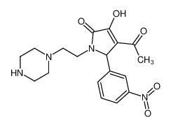 3-acetyl-4-hydroxy-2-(3-nitrophenyl)-1-(2-piperazin-1-ylethyl)-2H-pyrrol-5-one 5949-14-4