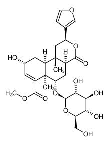 methyl (2S,4aS,6S,6aR,9R,10aS,10bS)-2-(furan-3-yl)-9-hydroxy-6a,10b-dimethyl-4-oxo-6-(((2R,3R,4S,5S,6R)-3,4,5-trihydroxy-6-(hydroxymethyl)tetrahydro-2H-pyran-2-yl)oxy)-1,4,4a,5,6,6a,9,10,10a,10b-decahydro-2H-benzo[f]isochromene-7-carboxylate 104901-05-5