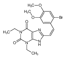 8-[(E)-2-(2-bromo-4,5-dimethoxyphenyl)ethenyl]-1,3-diethyl-7H-purine-2,6-dione 155271-52-6