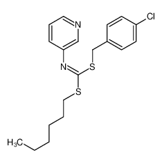 4-Chlorobenzyl hexyl 3-pyridinylcarbonodithioimidate 34763-26-3