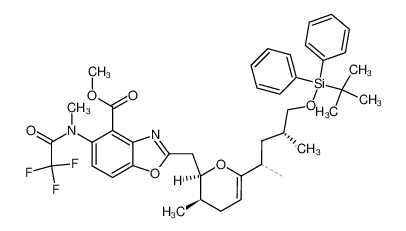 72297-86-0 2-{(2R)-6-[(1Ξ,3R)-4-(tert-butyl-diphenyl-silanyloxy)-1,3-dimethyl-butyl]-3c-methyl-3,4-dihydro-2H-pyran-2r-ylmethyl}-5-(methyl-trifluoroacetyl-amino)-benzooxazole-4-carboxylic acid methyl ester