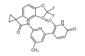 1083167-81-0 1-(2,2-difluorobenzo[d][1,3]dioxol-5-yl)-N-(4-methyl-6-(2-methyl-6-oxo-1,6-dihydropyridin-3-yl)pyridin-2-yl)cyclopropanecarboxamide