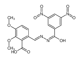 6-[(E)-[(3,5-dinitrobenzoyl)hydrazinylidene]methyl]-2,3-dimethoxybenzoic acid 5479-65-2