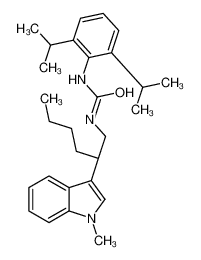 1-[2,6-di(propan-2-yl)phenyl]-3-[(2S)-2-(1-methylindol-3-yl)hexyl]urea 145131-63-1