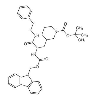 3-(N-(tert-butoxycarbonyl)-piperidin-3-yl)-2-(N'-(9-fluorenylmethoxycarbonyl)-amino)-N''-(2-phenylethyl)-propionamide 849947-58-6