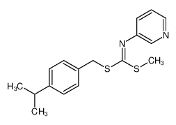 1-methylsulfanyl-1-[(4-propan-2-ylphenyl)methylsulfanyl]-N-pyridin-3-ylmethanimine 51308-72-6