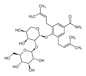 1445607-26-0 3-(3-hydroxy-3-methylbutyl)-4-O-[β‑D-glucopyranosyl-(1→2)-α‑L-arabinopyranosyl]-5-(3-methyl-2-butenyl)benzamide