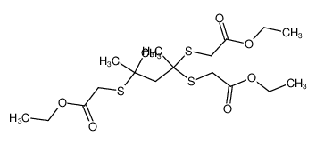 132814-79-0 (1,3-Bis-ethoxycarbonylmethylsulfanyl-1,3-dimethyl-butylsulfanyl)-acetic acid ethyl ester