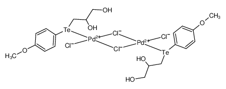 156124-06-0 structure, C20H30Cl4O6Pd2Te2