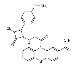 1-[[2-(2-acetylphenothiazin-10-yl)-2-oxoethyl]amino]-3-chloro-4-(4-methoxyphenyl)azetidin-2-one 89258-19-5