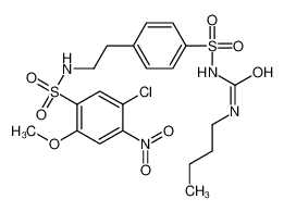 1-butyl-3-[4-[2-[(5-chloro-2-methoxy-4-nitrophenyl)sulfonylamino]ethyl]phenyl]sulfonylurea 81514-35-4