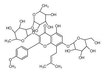 3-[(3R,4R,5R,6S)-4,5-dihydroxy-6-methyl-3-[(2S,3R,4R,5R,6S)-3,4,5-trihydroxy-6-methyloxan-2-yl]oxyoxan-2-yl]oxy-5-hydroxy-2-(4-methoxyphenyl)-8-(3-methylbut-2-enyl)-7-[(2S,3R,4S,5S,6R)-3,4,5-trihydroxy-6-(hydroxymethyl)oxan-2-yl]oxychromen-4-one