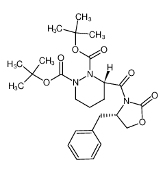 156699-38-6 spectrum, (4S)-3-<(3S)-N,N'-bis(t-butoxycarbonyl)hexahydropyridazine-3-carboxy>-4-phenylmethyl-2-oxazolidinone